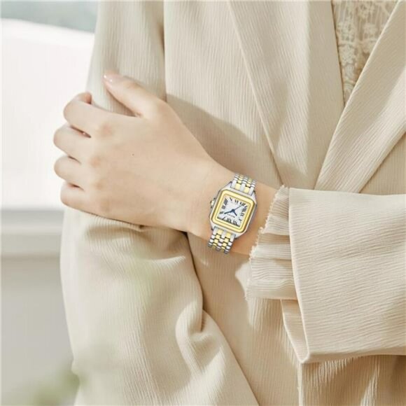 Small Gold Womens Watch Roman Dial Quartz Waterproof Stainless Steel Bracelet - Picture 5 of 7